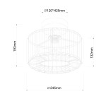 Lampa sufitowa Vetro LP-2910/1C GD w kolorze złotym, okrągła, o średnicy 245 mm. Posiada przeszkloną konstrukcję, z miejscem na żarówkę E27. Wysokość 193 mm, wnętrze dekorowane geometrycznym wzorem. Zawieszona w pozycji pionowej.