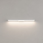 Biały kinkiet Aqua 66,5 z jedną diodą LED o mocy 20W, IP44, z funkcją zmiany barwy światła. Płaski, prostokątny kształt, montowany na ścianie, emitujący ciepłe światło. Minimalistyczny design, pasujący do nowoczesnych wnętrz.