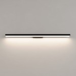 Kinkiet Aqua 92 w kolorze czarnym, z jedną diodą LED 24W, o stopniu ochrony IP44. Posiada smukłą, prostokątną formę z białą osłoną, montowany na ścianie. Oświetlenie emituje ciepłe światło, idealne do łazienek i przestrzeni z wysoką wilgotnością.