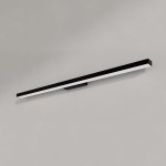 Kinkiet Aqua 92 w kolorze czarnym, z białym podświetleniem LED, o mocy 24W i klasie ochrony IP44. Produkt o prostokątnym kształcie, zamontowany na ścianie, z widoczną minimalistyczną konstrukcją. Idealny do nowoczesnych wnętrz.