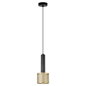 Amo lampa wisząca 1xE27 czarna/złota LP-0702/1P GD