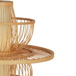 Lampa wisząca Astra 1xE27 w kolorze czarnym i rattanowym, z okrągłym kloszem o delikatnej, plecionej strukturze. Widoczna jest dolna część klosza z otwartymi wstęgami rattanowymi, tworzącymi lekki i nowoczesny wygląd.