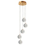 Brillant lampa wisząca 5xLED/28W/CCT złota LP-3303/5P GD