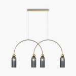 Antic lampa wisząca 4xE14 złota/przydymiony MOD302PL-04GR