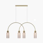 Antic lampa wisząca 4xE14 złota/bursztynowy MOD302PL-04CG