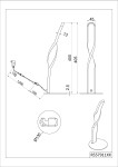 Czarna lampa stołowa Ginko z jedną żarówką LED 10W. Posiada nowoczesny, spiralny kształt. Wymiary: wysokość 405 mm, szerokość podstawy 130 mm. Ujęcie z boku, z widocznym przewodem z włącznikiem. Idealna do biura lub salonu.