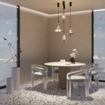 Lampa wisząca LED Bangkok o mocy 12W, czarna z przydymionymi kloszami, zawieszona w nowoczesnej aranżacji nad okrągłym stołem. W tle przezroczyste krzesła i minimalistyczne dekoracje.