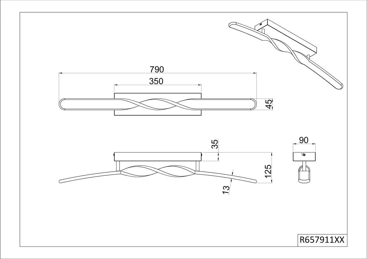 Lampa sufitowa Ginko, 1xLED/18W, w kolorze piaskowym. Wymiary: 790 mm długości, 350 mm szerokości, 45 mm wysokości. Zawiera falistą, stylizowaną oprawę. Zainstalowana na prostokątnej podstawie, idealna do nowoczesnych wnętrz.