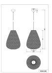 Lampa wisząca Janine z jednym gniazdem E27 w kolorze białym, o kształcie stożkowym. Wymiary: wysokość 1500 mm, średnica 350 mm. W zestawie sufitowy uchwyt o średnicy 100 mm. Prosta konstrukcja, idealna do nowoczesnych wnętrz.