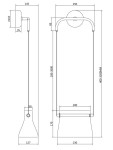Kinkiet LED Cabaret o mocy 8W w kolorze mosiądzu, z okrągłą podstawą i elastycznym ramieniem. Wymiary: 250 mm wysokości, 145 mm szerokości, możliwość regulacji wysokości od 400 do 3300 mm. Prosty, nowoczesny design, idealny do wnętrz.