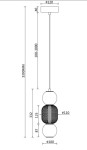 Lampa wisząca Drop z jedną żarówką LED 16W w chromowanej oprawie. Wymiary: wysokość 3390 mm, szerokość 120 mm. Składa się z dwóch kulistych elementów i dekoracyjnej siateczki. Montaż sufitowy, regulowana długość zawieszenia.