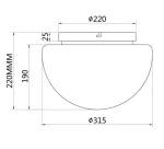 Lampa sufitowa Glassy 1xE27 w kolorze złotym i białym, o zaokrąglonym kształcie. Wymiary: średnica 315 mm, wysokość 220 mm. Montaż na suficie, z minimalistycznym, płaskim pokryciem.