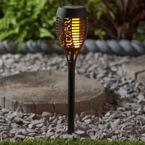 Pochodnia 4 szt. lampa solarna ogrodowa wbijana H50 LED czarna