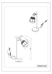 Lampa stołowa Jarome z czarnym kloszem i naturalną podstawą, z żarówką E27. Ujęcie frontalne, na prostym tle. Widoczny kabel z wtyczką. Wymiary: wysokość 50 cm, średnica podstawy 16 cm, średnica klosza 14 cm.