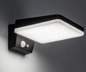 Sonda S LED kinkiet elewacyjny solarny z czujnikiem ruchu i zmierzchu czarny