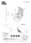 Moura kinkiet zewnętrzny solarny, czarny, z czujnikiem ruchu, 1x LED 18W. Ujęcie z boku, pokazujące panel słoneczny i miejsce montażu. Wysokość instalacji 1,5-2m, kąt detekcji 110°. Wbudowana bateria Li-ion 2600mAh.