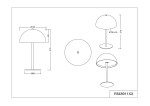 Lampa stołowa Munoz w kolorze białym, z kloszem o średnicy 13 cm i wysokości 6,5 cm. Stojąca na okrągłej podstawie o średnicy 8 cm. Wysokość całkowita wynosi 21 cm. Wyposażona w 1 diodę LED o mocy 1,3W.