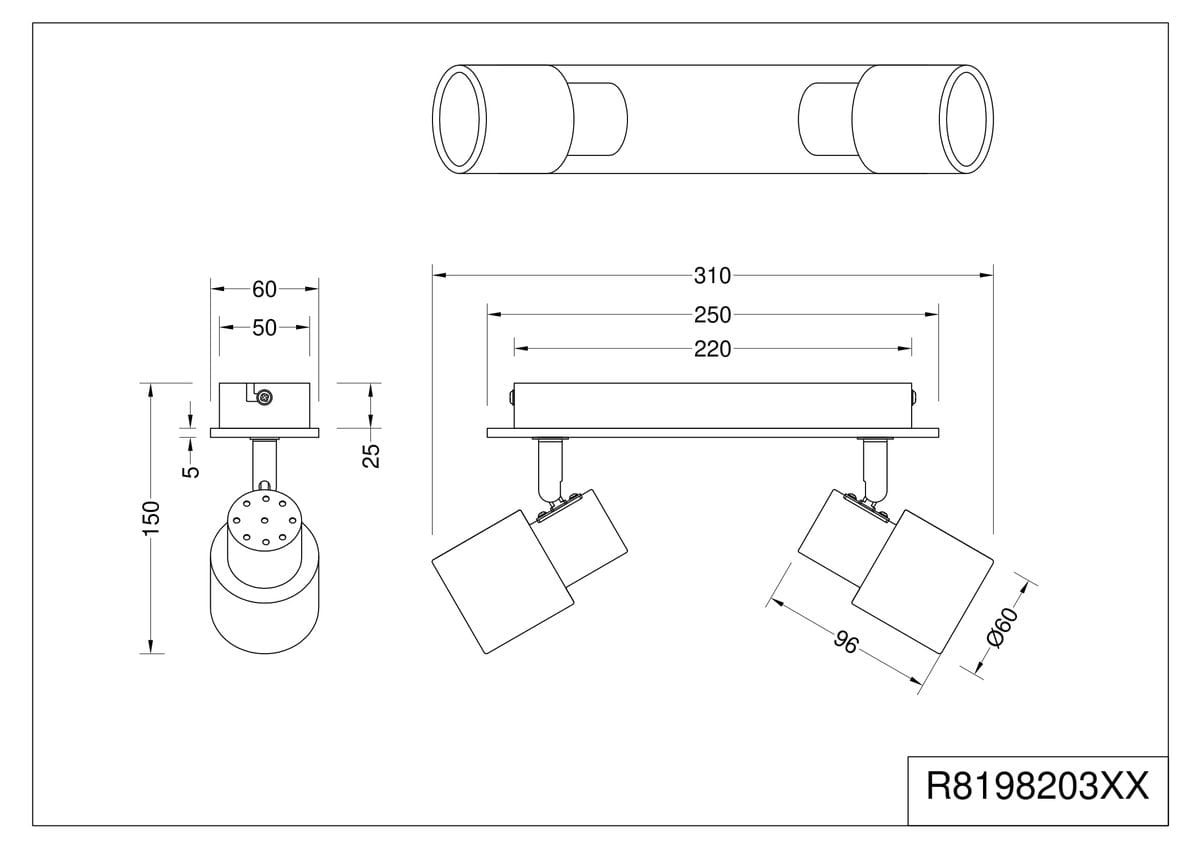 Lampa sufitowa Pierre w kolorze białym z jasnym drewnem, z dwoma ruchomymi reflektorami GU10. Wymiary: długość 310 mm, wysokość 150 mm, głębokość 220 mm. Stylowy, minimalistyczny design, idealna do nowoczesnych wnętrz.