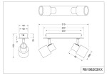 Lampa sufitowa Pierre w kolorze białym z jasnym drewnem, z dwoma ruchomymi reflektorami GU10. Wymiary: długość 310 mm, wysokość 150 mm, głębokość 220 mm. Stylowy, minimalistyczny design, idealna do nowoczesnych wnętrz.