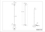 Lampa podłogowa Pongo z jedną żarówką LED 4,5W w białym kolorze. Prosta konstrukcja z okrągłą podstawą o średnicy 195 mm i regulowanym kloszem. Wysokość całkowita 1500 mm, z kablem elektrycznym o długości 1800 mm.