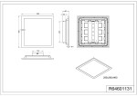 Plafon Sirius z czujnikiem ruchu, biały, kwadratowy o wymiarach 295x295x60 mm, z zamontowanym źródłem LED 19W. Widok z przodu, ukazujący prostą, nowoczesną formę oraz szczegóły mocowania.