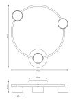 Lampa sufitowa Lucio w kolorze czarnym, z trzema źródłami światła GX53, o okrągłym kształcie. Wymiary: średnica 44 cm, wysokość 48 cm. Zawieszenie na płaskiej podstawie o wymiarach 14 cm x 9 cm, z trzema cylindrycznymi kloszami o średnicy 8 cm.