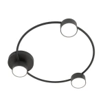Lampa sufitowa Lucio w kolorze czarnym z trzema źródłami światła GX53. Posiada okrągłą podstawę oraz trzy lekko zakrzywione ramiona, na końcach których znajdują się oprawy. Całość utrzymana w minimalistycznym stylu.