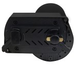 Reflektor spot LED 10W o barwie 4000K, czarny, z mocowaniem do szyny 1-fazowej. Widok z góry, z uchwytami i pokrętłem. Wykonany z materiału metalowego, o prostokątnym kształcie, z widocznymi otworami montażowymi.