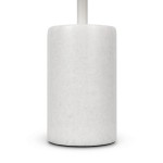 Lampa stołowa LED Kyoto o mocy 11W w kolorze białym. Cylindryczny korpus z matowego materiału, z cienką, prostą nogą. Stoi pionowo na płaskiej powierzchni, idealna do nowoczesnych wnętrz.