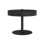 Lampa stołowa Nemo, czarna, z okrągłym kloszem i podstawą. Posiada prosty, minimalistyczny design. Ujęcie frontalne, stojąca na płaskiej powierzchni. Wymiary i detale konstrukcji są widoczne, podkreślające nowoczesny styl.