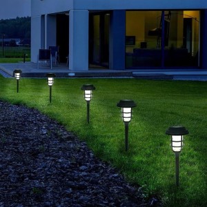 Latarnia II 6 szt. lampa solarna ogrodowa wbijana H45 LED Premium czarna