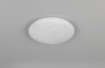 Plafon Umbria D28 w kolorze białym, okrągły, z mlecznego materiału, z pojedynczym źródłem światła LED o mocy 12W i temperaturze barwowej 4000K. Ujęcie frontalne, zamontowany na gładkim, szarym tle.