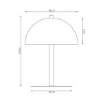 Lampa stołowa Mogu w kolorze czarnym, z podstawą o wymiarach 14 cm x 18 cm i wysokości 24 cm. Posiada zaokrąglony klosz o średnicy 18 cm. Wyposażona w dwa gniazda G9, idealna do nowoczesnych wnętrz.