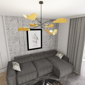 Lotus lampa sufitowa 6xE14 czarna/pomarańczowa 1460/6