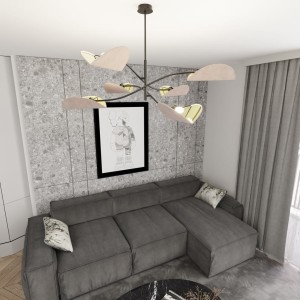 Lotus lampa sufitowa 6xE14 czarna/szara 1462/6