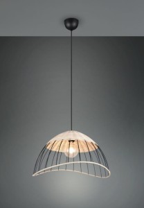 Sandrine lampa wisząca 1xE27 czarna/naturalny R36211032