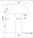 Lampka stołowa Memory w kolorze czarnym, z kloszem o średnicy 30 cm i podstawą o średnicy 10 cm. Wysokość 42,5 cm, z kablem z wtyczką. Prosty, nowoczesny design, idealna do różnych wnętrz.