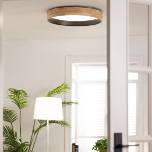 Vero D38 plafon 1x LED/16W/CCT drewno/czarny