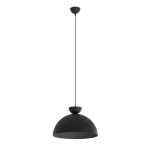 Lampa wisząca Lunaro L w kolorze czarnym, z okrągłym kloszem w kształcie półkuli. Wisi na cienkim przewodzie, zakończona prostą podsufitką. Przeznaczona do żarówki GX53, idealna do nowoczesnych wnętrz.