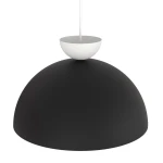 Lampa wisząca Lunaro L z jedną oprawą GX53, w kolorze czarnym z białym elementem u góry. Ma kształt półkuli, zawieszona na białym przewodzie, prezentująca nowoczesny design. Idealna do wnętrz minimalistycznych.