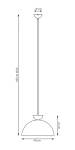 Lampa wisząca Lunaro L w kolorze zielonym, z jedną oprawą na żarówkę GX53. Okrągły klosz o średnicy 40 cm i wysokości 25 cm, zawieszona na regulowanym przewodzie o długości do 140 cm. Prosty, nowoczesny design.
