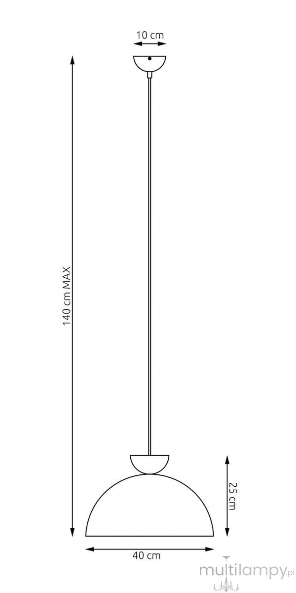 Pomarańczowa lampa wisząca Lunaro L z jedną oprawą GX53, o średnicy 40 cm i wysokości 25 cm, zawieszona na regulowanym przewodzie (maks. 140 cm). Prosty, okrągły klosz z matowym wykończeniem, idealna do nowoczesnych wnętrz.