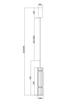 Lampa wisząca LED Ordo H38, czarna, z dymionym kloszem, o średnicy 80 mm i długości 493 mm. Wyposażona w zawieszenie o regulowanej długości (100-3000 mm), idealna do nowoczesnych wnętrz.