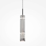 Lampa wisząca Ordo H38 LED o mocy 8W w chromowanej obudowie. Posiada cylindryczny klosz z transparentnego szkła o teksturowanej powierzchni, zawieszona na cienkim przewodzie. Idealna do nowoczesnych wnętrz.
