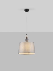 Alem D34 lampa wisząca 1xE27 czarna/szara LE44204