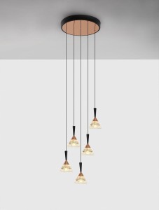 Guay lampa wisząca 5xLED/30W czarna/złota LE44215