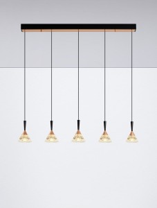 Guay lampa wisząca 5xLED/30W czarna/złota LE44216