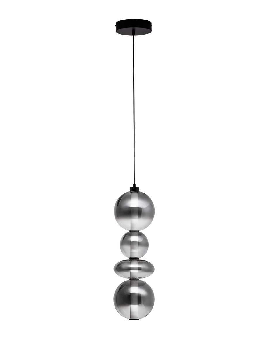 Lampa wisząca Luis z jedną żarówką LED 36W w kolorze czarnym. Posiada trzy różnej wielkości, metaliczne kuliste klosze ułożone jeden nad drugim, zawieszone na cienkim przewodzie. Montaż sufitowy, minimalistyczny design.