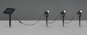 Obidos Hybrid zestaw trzech opraw dogruntowych solarnych  3xLED/1,5W/4000K czarna  R83256332