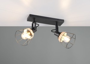 Jarome lampa sufitowa (spot) 2xE27 czarna/naturalny R86232032